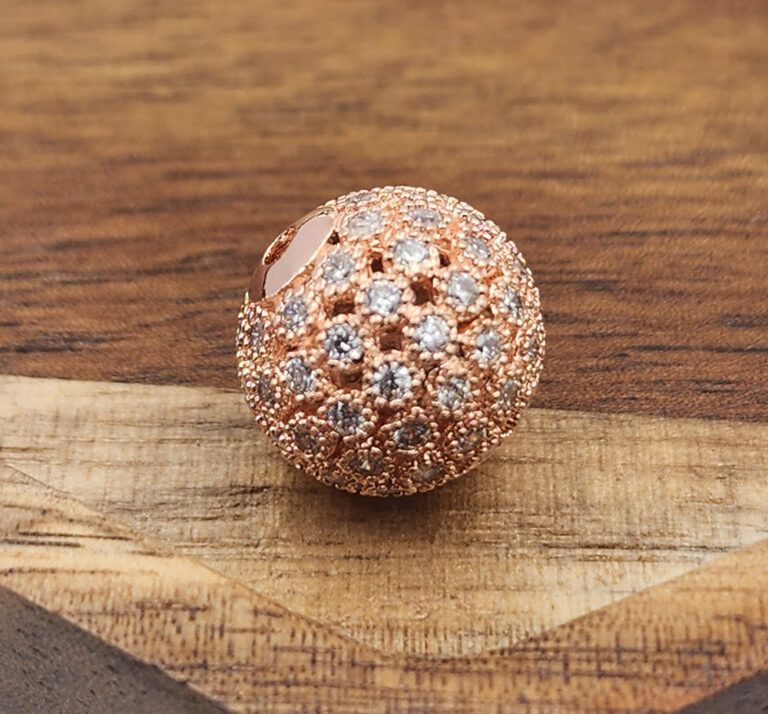 18K Gold Filled Dainty Shamballa Ball Beads, Round Ball Beads, CZ Micro Pave Shamballa Spacer Beads for Jewelry Making, 8/10/12/14/16mm, BD153