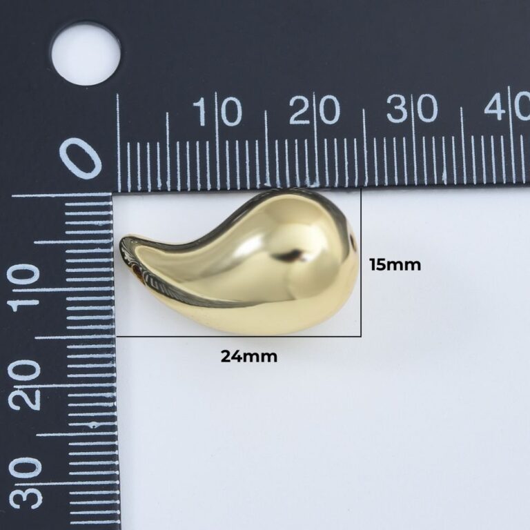 18K Gold Filled Chunky Teardrop Bead, Water Drop Spacer Bead for Necklaces Bracelet Earring Jewelry Making Supply, 24x15mm, BD158