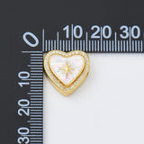 18K Gold Filled Opal Heart Shape Beads, Heart Spacer Bead for Necklace Bracelet Jewelry Making Supply, 16x16mm, BD159