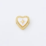 18K Gold Filled Opal Heart Shape Beads, Heart Spacer Bead for Necklace Bracelet Jewelry Making Supply, 16x16mm, BD159