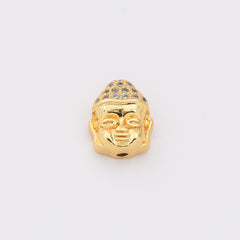 18K Gold Filled CZ Micro Pave Buddha Head Spacer, DIY, Jewelry Making, 11x14mm, BD612