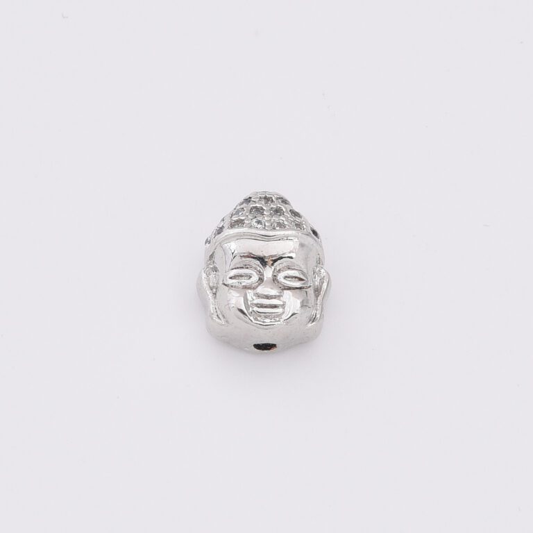 18K Gold Filled CZ Micro Pave Buddha Head Spacer, DIY, Jewelry Making, 11x14mm, BD612