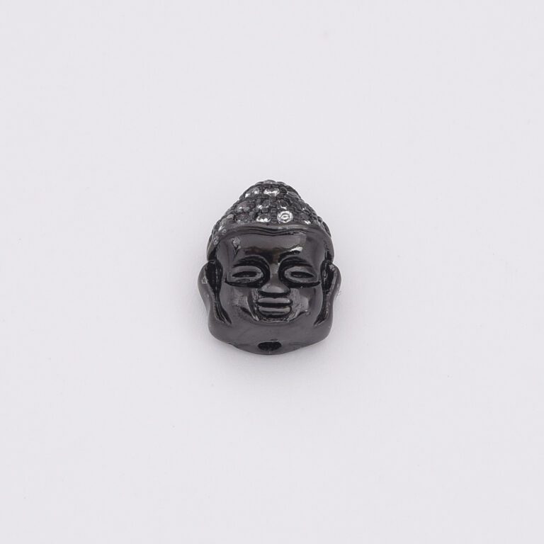 18K Gold Filled CZ Micro Pave Buddha Head Spacer, DIY, Jewelry Making, 11x14mm, BD612