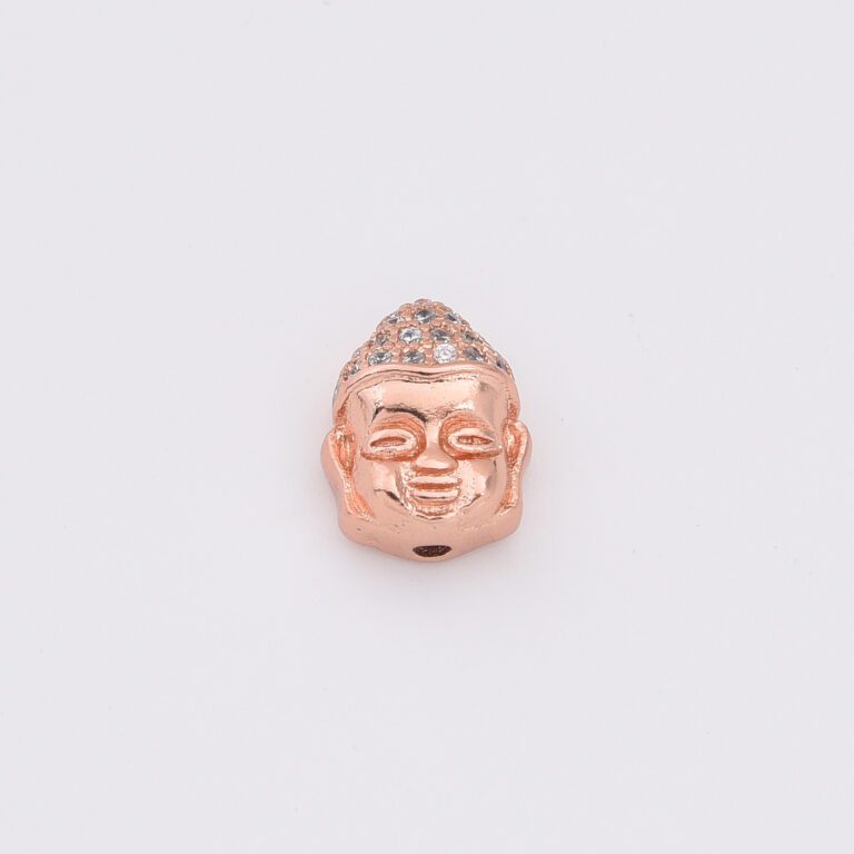 18K Gold Filled CZ Micro Pave Buddha Head Spacer, DIY, Jewelry Making, 11x14mm, BD612