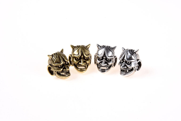 Antique Japanese Hannya Mask Charm Beads, Oni Mask Beads, Demon Beads, Noh Mask for Bracelet Jewelry Making Supplies 19x16mm, BD821