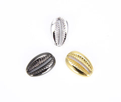 22K Gold Filled Cowrie Shell Bead, Cowrie Shell Jewelry, Puka Shell, Beach Beads, SeaShell Beads, 16x10mm, BD071