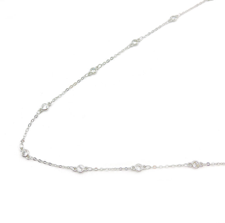 18K Gold Filled Chain Round CZ Chain by Foot, Unfinished Bulk Chain By Foot, Cubic Chains, Tiny CZ Chains, Ideal for Lariat Necklace, CH002