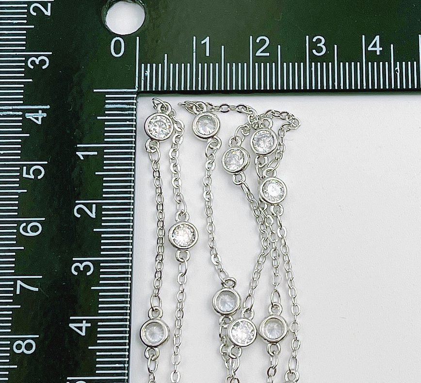 18K Gold Filled Diamond Chain by Yard, Crystal Rosary Bead Chain by Foot, Chain for Necklace Bracelet Jewelry Making, 5mm, CH003