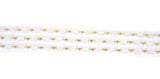 14K Gold Filled White Tube Quartz Crystal Faceted Rectangle Rosary Chain, Gold Wire Wrapped Cylinder Bead Link Chain Necklace 3x5mm, CH023