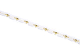 14K Gold Filled White Tube Quartz Crystal Faceted Rectangle Rosary Chain, Gold Wire Wrapped Cylinder Bead Link Chain Necklace 3x5mm, CH023