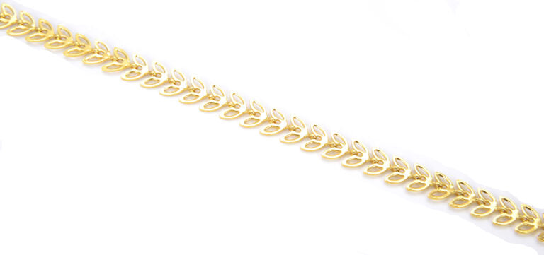 18K Gold Filled Brass Flat Chevron Chain, Decorative Leaf Chain, Wholesale Chain, 1/3/10 Feet, 6x4mm, CH079