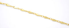 18K Gold Filled Arrowhead Beaded Chain, 1/3/10 Feet Gold Triangle Beaded Chain, Spike Chain, Gold Plated, Beaded Chain, Bulk Chain, 11x3mm, CH080