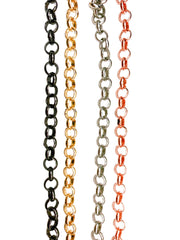 24K Gold Filled Gold Cable Chain Chain by Foot Gold Silver Rose Gold Black Link Chain Wholesale Bulk Roll Chain Necklace Bracelet Jewelry Making, 6mm, CH086