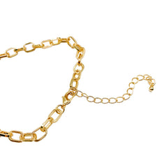 24K Gold Filled Paperclip Necklace Chain, CZ Micro Pave Necklace Chain, Gold Filled Link Choker Necklace, 18″ long, 10x6mm, CH100