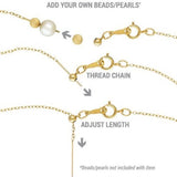 18K Gold Filled Adjustable Necklace with add your own beads / charm option, Gold Chain, White Gold Chain, 18″ CH199