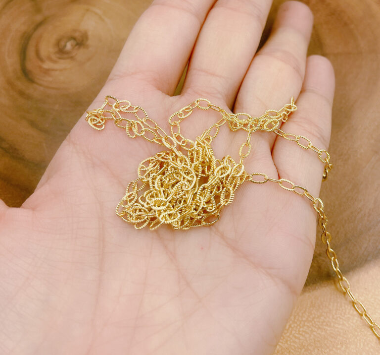 14K Gold Filled Shiny Gold Paperclip Cable Chains, Textured Cable Chain, Ball Chain By Yard, Necklace Chain Supplies, 6/5/4/3mm, CH112