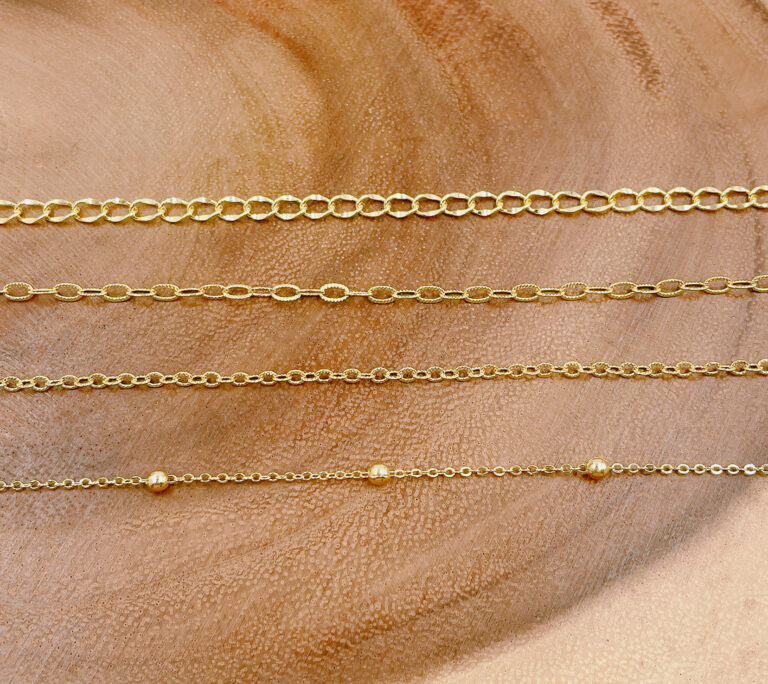 14K Gold Filled Shiny Gold Paperclip Cable Chains, Textured Cable Chain, Ball Chain By Yard, Necklace Chain Supplies, 6/5/4/3mm, CH112