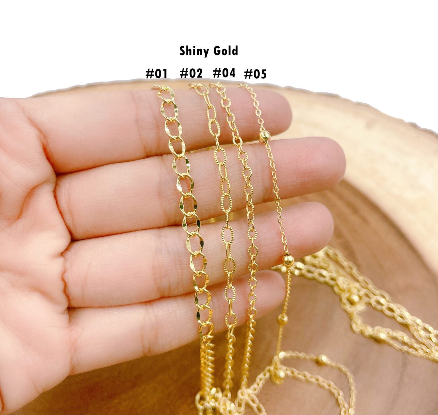 14K Gold Filled Shiny Gold Paperclip Cable Chains, Textured Cable Chain, Ball Chain By Yard, Necklace Chain Supplies, 6/5/4/3mm, CH112