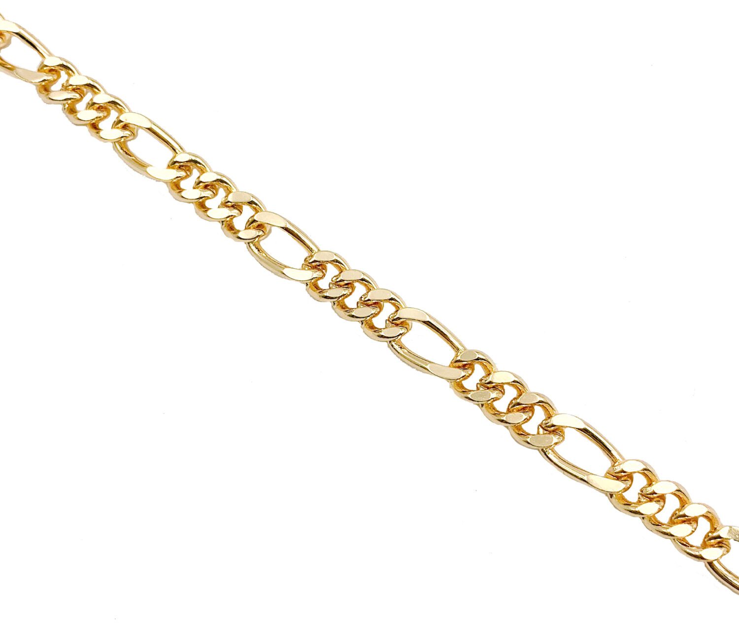 22K Gold Filled Figaro Chain, Shiny Gold Faceted Curb Chain, Soldered Chains, Faceted Curb Chain, Curb Chain Necklace, Jewelry, 6mm, CH114