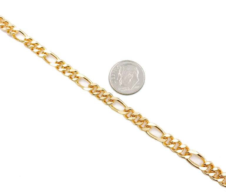 22K Gold Filled Figaro Chain, Shiny Gold Faceted Curb Chain, Soldered Chains, Faceted Curb Chain, Curb Chain Necklace, Jewelry, 6mm, CH114