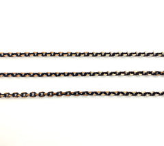 14K Gold Filled Black Faceted Rolo Chain, Black Link Chain, Bulk Lot Chains, Black and Gold Chain, Rolo Chain, 4x3mm, CH120