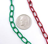 Enamel Paperclip Chain by Yard, Enamel Oval Link Chain by Foot, Wholesale bulk Roll Chain for Jewelry Making, 9x5mm, CH124B