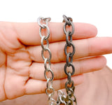 Chunky Oval Rolo Chain by Yard, Oval Link Chain by Foot, Wholesale bulk Roll Chain for Jewelry Making, 26x9mm, CH146