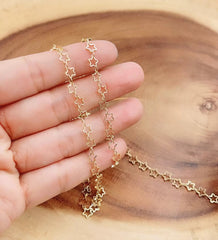 14K Gold Filled Star Chain for Jewelry Making, Star Rosary Chain Findings, Stars Chains Crafts Bracelet Necklace Wholesale, CH157