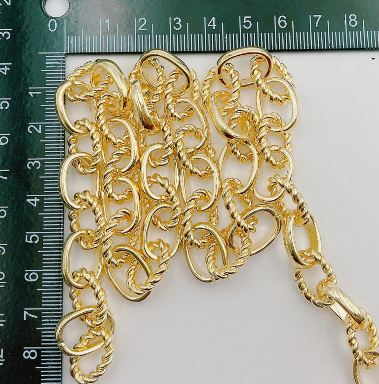 14K Gold Filled Rolo Cable Chain by Yard, Twisted Cable Rolo Chain by Foot, Wholesale Bulk Roll Chain for Jewelry Making, CH165