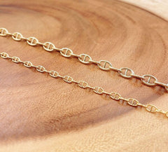 18K Gold Filled Anchor Chain, Gold Mariner Chain, Wholesale Roll Chain for Jewelry Making, 8x5mm, CH171