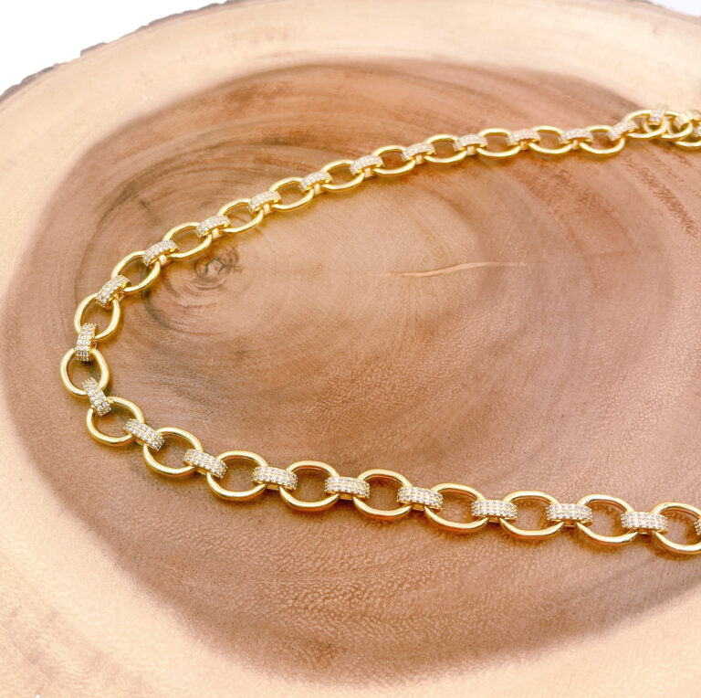 24K Gold Filled Fancy Texture Rolo Cable Linked Chain by Yard, Wholesale Roll Chain, CH172