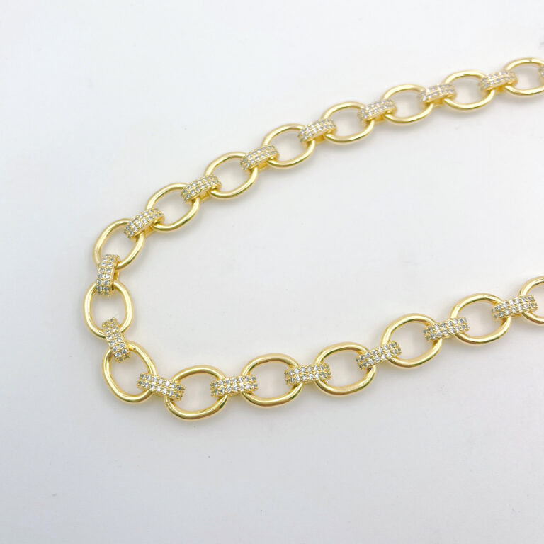 24K Gold Filled Fancy Texture Rolo Cable Linked Chain by Yard, Wholesale Roll Chain, CH172