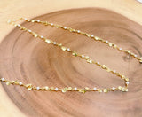 18K Gold Filled Round Disc Shell Pearl Chain by Yard, Round Disc Circle Chain, Wholesale Bulk Roll Chain for DIY Jewelry Making, CH195