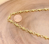 18K Gold Filled Cross Patonce Chain by Yard, Gold Cross Chain by Foot, Wholesale bulk Roll Chain for Jewelry Making, 13x6mm, CH221
