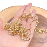 18K Gold Filled Bamboo Ring Link Chain by Yard, Cable Rolo Chain, Wholesale bulk Roll Chain for Bracelet, Necklaces Jewelry Making, CH259