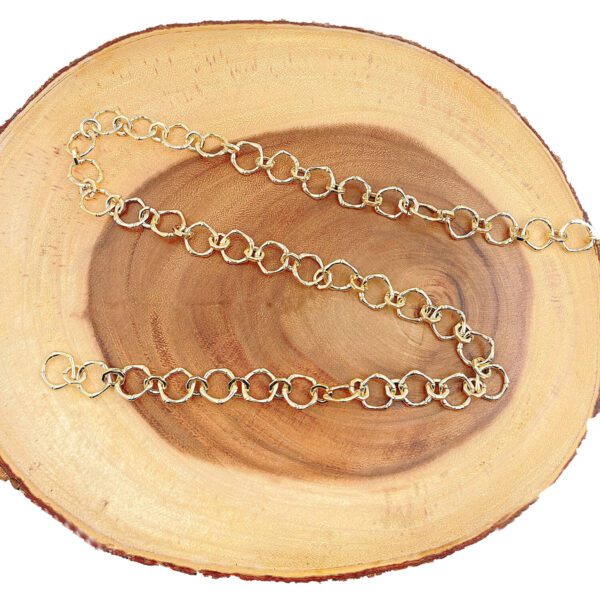 18K Gold Filled Bamboo Ring Link Chain by Yard, Cable Rolo Chain, Wholesale bulk Roll Chain for Bracelet, Necklaces Jewelry Making, CH259