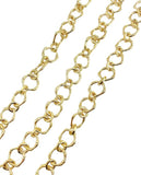 18K Gold Filled Bamboo Ring Link Chain by Yard, Cable Rolo Chain, Wholesale bulk Roll Chain for Bracelet, Necklaces Jewelry Making, CH259