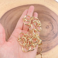 18K Gold Filled Gold Fancy Twisted Chain by Yard, Wholesale bulk Roll Chain for Bracelet, Necklaces Jewelry Making, 19mm, CH260