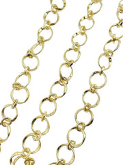 18K Gold Filled Gold Fancy Twisted Chain by Yard, Wholesale bulk Roll Chain for Bracelet, Necklaces Jewelry Making, 19mm, CH260