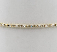 18K Gold Filled Diamond CZ Baguette Necklace, Ready to Wear Gold Filled Baguette & Round Cut CZ Necklace, Minimalist Valentines Gift, 18 inches, CH262