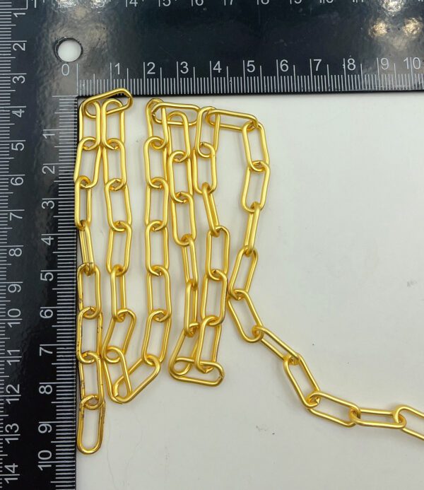 18K Gold Filled Matte Sand Paperclip Chain by Yard, Oval Link Chain by Foot, Wholesale Bulk Roll Chain for DIY Jewelry, Thickness 1.5mm, CH276