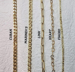 18K Gold Filled Ready to Use Mariner’s Chain, Cuban Chain, Heart Chain, Figaro Chain, Wholesale Chain for Jewelry Making, 18″, CH291