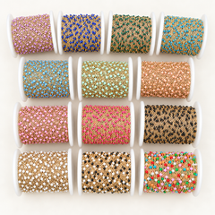 Enamel Ball Chain, Satellite Bead Cable Chain Pink Blue White Multi Color Wholesale Bulk Chain on Spool,  DIY Making Link Cable Chain CH302