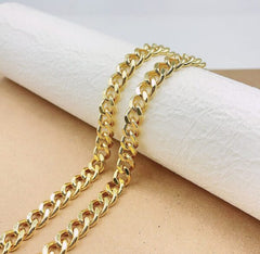 18K Gold Filled Cuban Curb Link Chain by Yard, Heavy Thick 3mm Curb Chain by Foot, Unfinished Curb Chain for DIY Jewelry Making, 10MM, CH311