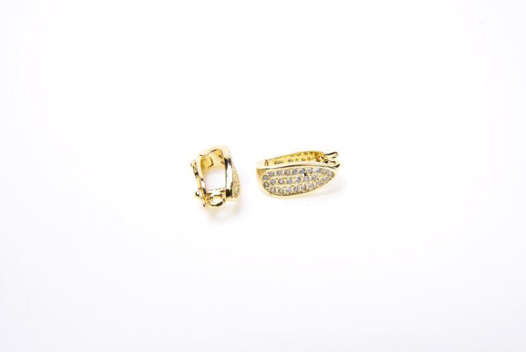 18K Gold Filled Pendant Bail Clasp Micro Pave CZ, Cubic Zirconia, Pendant Bail Clasp, Removable Bail Clasp, 18x6mm, CL210