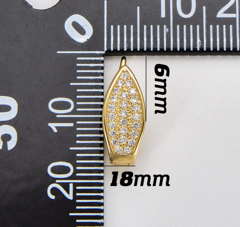 18K Gold Filled Pendant Bail Clasp Micro Pave CZ, Cubic Zirconia, Pendant Bail Clasp, Removable Bail Clasp, 18x6mm, CL210