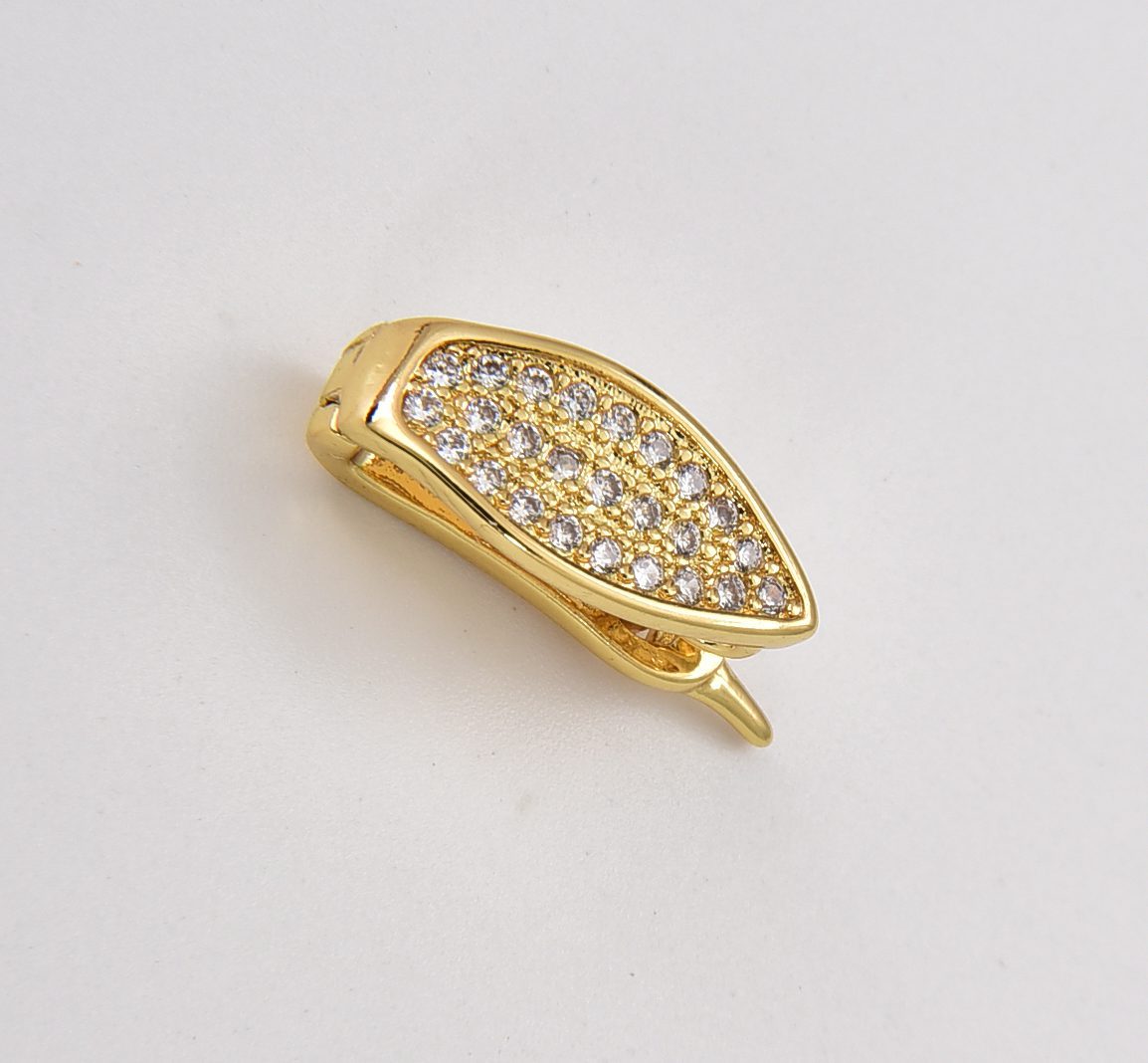 18K Gold Filled Pendant Bail Clasp Micro Pave CZ, Cubic Zirconia, Pendant Bail Clasp, Removable Bail Clasp, 18x6mm, CL210