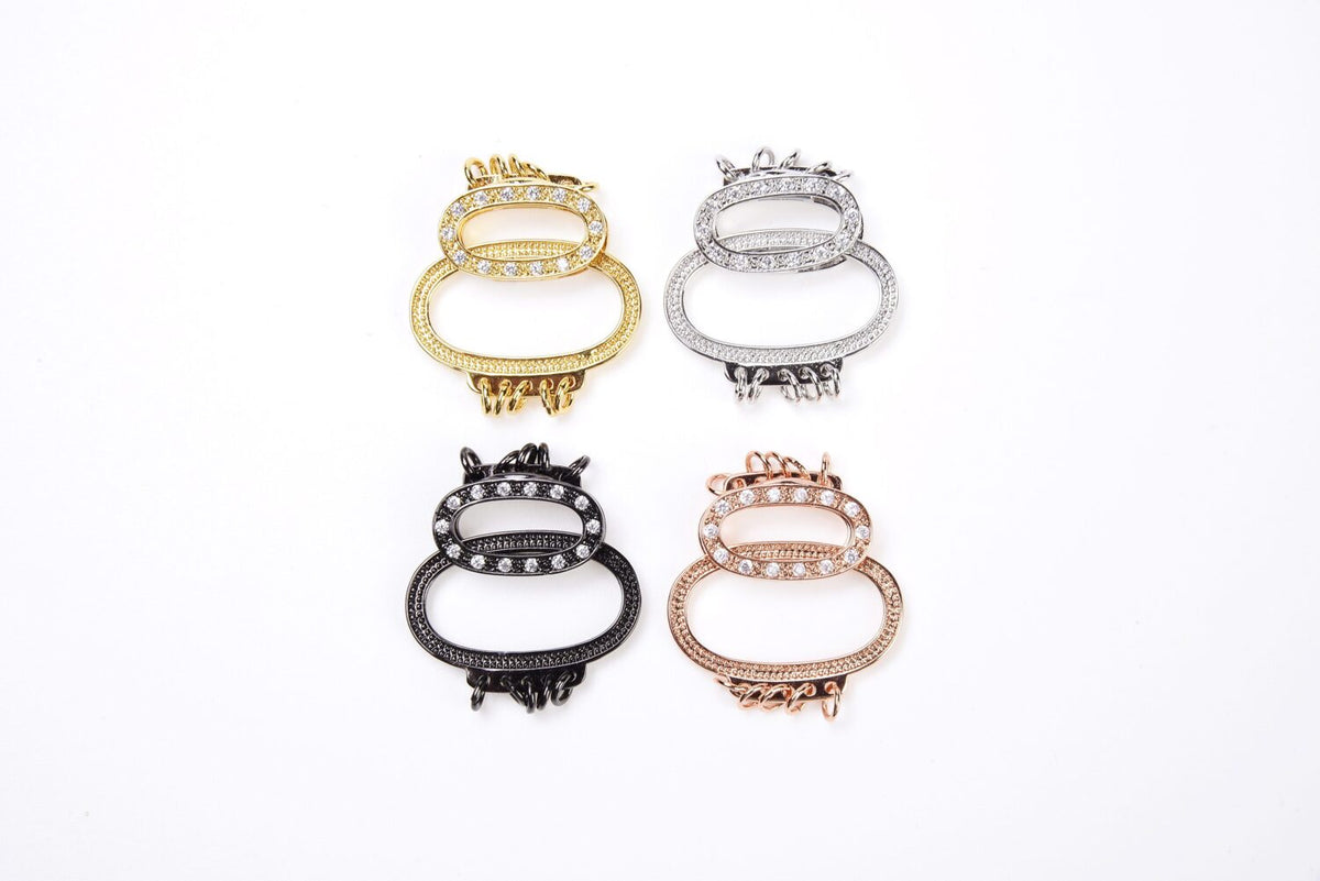 24K Gold Filled Box Clasp, Connector Clasp, Gemstone Clasp, Large Clasp, Rhinestone Clasp, Swivel Clasp, Bar Clasp, Gold Plated Clasp, 24x22mm, CL222