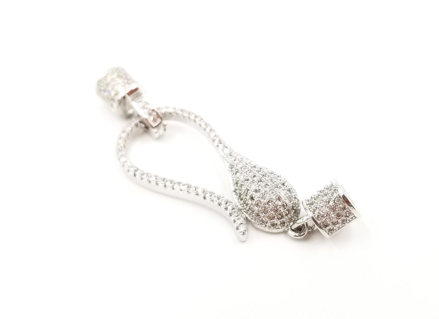 24K Gold Filled Lobster Clasp Cubic Zirconia Micro Pave, Pave Closure Clasp, Pave Clasp, Enhancer, CZ Buckle Clasps, Lobster Clasp, Cubic Zirconia, 50x14mm, CL230