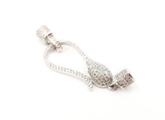 24K Gold Filled Lobster Clasp Cubic Zirconia Micro Pave, Pave Closure Clasp, Pave Clasp, Enhancer, CZ Buckle Clasps, Lobster Clasp, Cubic Zirconia, 50x14mm, CL230
